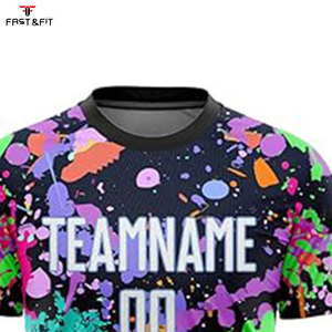 Maillot de football à manches courtes en coton personnalisé par sublimation pour hommes adultes, séchage rapide, respirant, uniforme d'équipe - Product Image 4