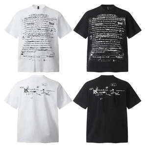 Camiseta de Algodón Lavado de Moda, con Patrón Personalizado, de Manga Corta para Hombre, para Verano - Product Image 1