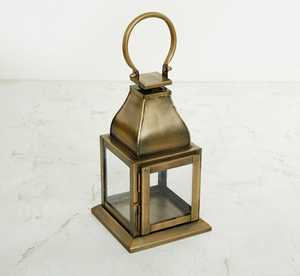 <b>Brass</b> <b>Lantern</b> With Glass Panels And Antiqued Finish For Home Decoration or Classic - Product Image 4