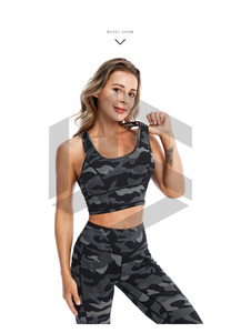 Custom Logo Design Women's New Style Sports Wear Crop Tops & <b>Legging</b> Solid <b>Pattern</b> Yoga Wear 2-Piece Set - Product Image 2