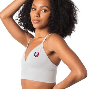 Soutien-gorge de sport côtelé blanc pour femme, respirant et extensible, idéal pour l'entraînement, le yoga, la remise en forme et la gym - Product Image 5