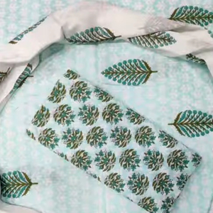 Ensemble Salwar Kameez 3 pièces en coton imprimé, non cousu, style décontracté chic, vêtement ethnique traditionnel indien, matière pour robe décontractée - Product Image 1