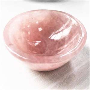 Natural Stones Rose Quartz Round Bowl Ashtray Crystal Crafts Hand Carved <b>Kitchen</b> Accessories Table Decorative & Seasoning Bowl - Product Image 2