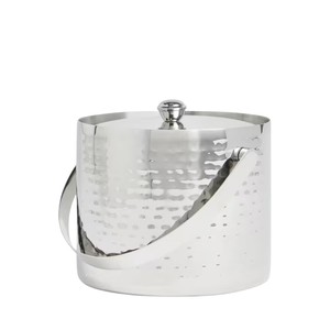 Cubo de Hielo de Lujo de Acero Inoxidable de Doble Pared Dorado con Tapa y Pinzas, Enfriador Aislado Acanalado para Vino y Champaña para el Hogar - Product Image 2