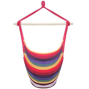 Sedia Sospesa Distintiva in Tela di Cotone con Cuscini Arcobaleno, Comoda Sedia in Corda - Product Image 3