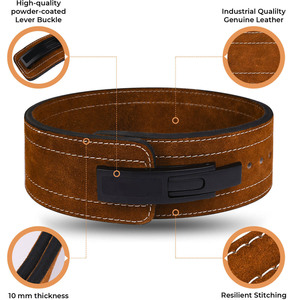 13mm 10mm Thickness Cowhide Powerlifting Lever Buckle Belts Adjustable <b>Training</b> Support Maximum Tightness Heavy Duty Gym Belts - Product Image 5