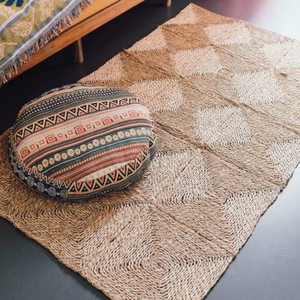 Textured Water Hyacinth Rug From Vietnam Natural Fiber Braided Woven Rug for Living Room Bedroom Resort Home Hotel Floor - Product Image 3