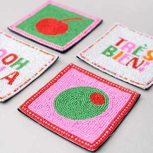 Posavasos de Lujo Hecho a Mano con Cuentas de Vidrio, Diseño Floral Mandala, Salvamantel Redondo Resistente al Calor para Bebidas - Product Image 5