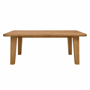 Table à manger rectangulaire contemporaine en teck massif, pieds effilés, écologique, durable, 10 places, pour hôtel/restaurant/villa - Product Image 1