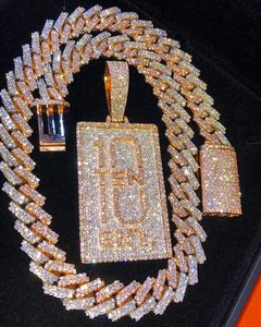 Colgante de Letra Personalizado con Incrustaciones de Diamantes, Placa con Nombre, Joyería Hip Hop, Colgante de Diamante Moissanita, Colgante de Plata 925 Personalizado - Product Image 2