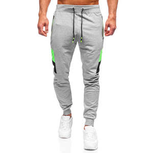 Pantalones Deportivos de Lona para Hombre, Cintura Elástica con Cordón, Suaves, Transpirables, Elásticos, Cómodos, para Gimnasio, 100% Poliéster - Product Image 1