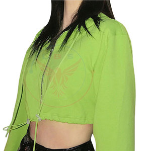 Sudadera Corta con Capucha para Mujer, Invierno, con Logotipo Frontal, Tela de Algodón y Felpa, Resistente al Viento, Mangas Largas, en Stock - Product Image 4