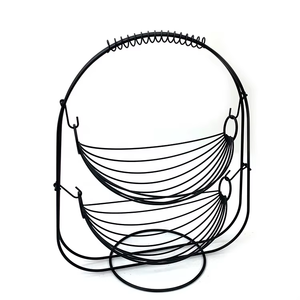 Cesta de frutas de metal de doble capa que crea un ambiente acogedor en la cocina. La fina artesanía del metal garantiza una belleza duradera. - Product Image 1