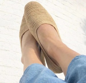 รองเท้าแตะปาล์มทำด้วยมือของผู้หญิง-รองเท้าแตะฟางโมร็อกโก, รองเท้าฤดูร้อน Boho - Product Image 2