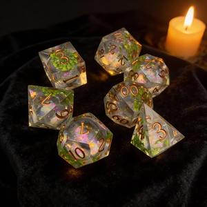 Jeu de dés en résine de qualité professionnelle, dés polyédriques équilibrés en résine pour les tournois, dés de jeu de table Dungeons and Dragons - Product Image 1
