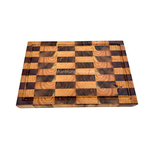 Tabla de cortar rectangular de madera de veta transversal, antibacteriana, antideslizante, ecológica, sostenible, apta para lavavajillas, fácil de limpiar, Binh - Product Image 4