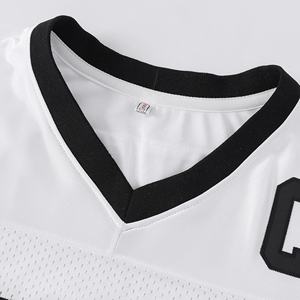 Maillot de football américain 3D en polyester 100% avec impression par sublimation, logo frontal, col en V, sans manches, grande taille, été/automne/printemps, pour hommes - Product Image 3