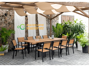 Ensemble table et banc de pique-nique Eco2go Vietnam, en pin massif, robuste, résistant aux intempéries, pour extérieur, jardin, parc, terrasse - Product Image 4
