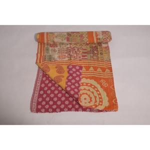 Colcha Kantha Gudri de Algodón Suave, Hecha a Mano, con Estampado Vintage, Lavable, Ecológica, Reversible, para Cama o Sofá - Product Image 5