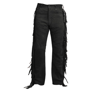 Latest Simple Design OEM Service <b>Men's</b> Pants Comfortable And Premium Quality Low Price Washed Fringe Suede <b>Leather</b> Wear - Product Image 1