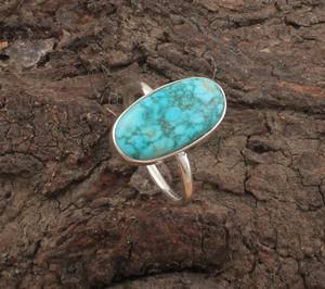 925 Sterling <b>Silver</b> Bezel Setting Turquoise Brilliant Cut Handmade Classic Boho Dainty <b>Solitaire</b> <b>Ring</b> Certified Wedding Party - Product Image 2
