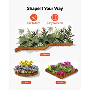 Bordatura per Paesaggistica in Acciaio al Carbonio 40 ft X 6 in, Strisce Metalliche Flessibili Facili da Installare, Bordatori Manuali per Giardinaggio - Product Image 4