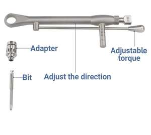 Kit de prothèse d'implant dentaire, clé universelle, ensemble d'instruments tournevis en acier 16 pièces, certifié CE, garantie 1 an, par Grip Surgical - Product Image 3