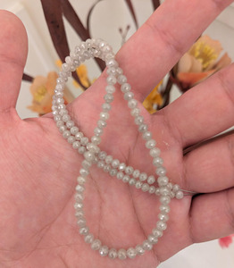 Cuentas Facetadas de Diamante Blanco Nieve Natural Raras y Únicas, Grado AAA++, 4 mm, 16 Pulgadas, Hilo de Piedras Preciosas de Lujo para Joyería - Product Image 5