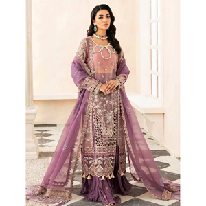 Best Design High Quality Handmade Embroidered <b>3</b>-Piece Women's Party Wear Dresses Ankle-Length Regular Fit Pakistani Style - Product Image 4