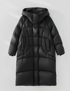 Chaqueta de Invierno Acolchada para Mujer, Abrigo Largo con Capucha, Cálido y Aislante, para Clima Frío, Viajes, Uso Casual al Aire Libre - Product Image 2