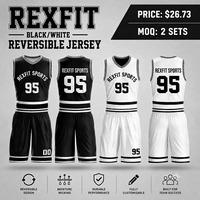 Kaos Basket Desain Baru Custom Berkualitas Tinggi, Set Basket, Cetak Gratis, Bordir, Jersey Basket Jahit