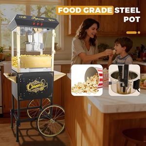 Machine à Popcorn Commerciale avec Chariot, Cuve de 16 Oz, Style Cinéma, Or et Noir - Product Image 6