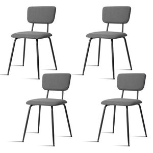 Set Moderno di 4 Sedie da Pranzo Imbottite Grigie, Design Europeo per Cucina, Bar, Ufficio o Soggiorno - Product Image 1