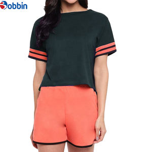 Conjuntos de Verano, Traje Deportivo Corto, Tendencia de Verano, Logotipo Personalizado, Conjunto de Dos Piezas de Algodón, Shorts y Camisetas para Mujer - Product Image 5