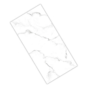 Carrelage intérieur en céramique pleine masse brillant Statuario gris 60x120 pour appartement, carrelage mural et de sol en porcelaine émaillée polie effet marbre - Product Image 1