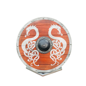 Wholesale DIY Customized Viking Wooden Shield Nordic <b>Dragon</b> Medieval Wall Decor Handmade High Durability Costume Prop Gift Bulk - Product Image 1