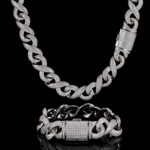 Gold Finish <b>Iced</b> Out Cuban <b>Chain</b> Necklace with Brilliant Moissanite Stones Luxury Fashion Jewelry - Product Image 2