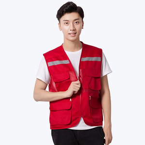 เสื้อกั๊กนิรภัยสะท้อนแสงพร้อมแถบสะท้อนแสงและแถบเวลโครสำหรับงานก่อสร้าง การจราจร ชุดทำงานอุตสาหกรรม และขายส่ง - Product Image 6