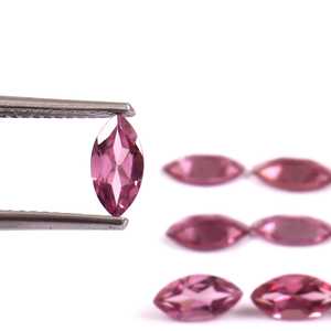 Lot en gros de pierres précieuses naturelles de grenat rhodolite 3x6 mm, taille marquise, facettées, calibrées, pour la fabrication de bijoux - Product Image 3