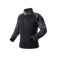 T-shirts tactiques à col rond en coton/polyester, élastiques, en tissu Ripstop, confortables, pour activités de plein air, chasse, uniformes de style Gen 2 Frog