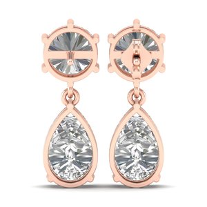 Pendientes colgantes REYES de oro macizo de 14 quilates con moissanita certificada GRA para mujer, joyería nupcial de lujo para bodas y fiestas. - Product Image 4