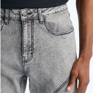 Jeans droits en denim SDL pour hommes, de haute qualité, avec logo personnalisé, délavage usé, taille mi-haute, style décontracté et urbain - Fabricant OEM - Product Image 6
