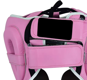 Protector de Cabeza Completo Personalizado de Alta Calidad para Boxeo y Taekwondo, Unisex, Color Rosa, de Cuero Genuino - Product Image 6