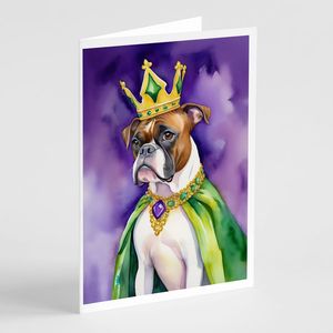 Boxer King of Mardi Gras Whimsical A7 Tarjetas de felicitación en blanco Paquete de 8 con sobres 5x7 Tamaño de nota - Product Image 1