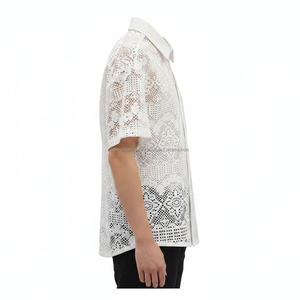 Men's Cuban Collar <b>Shirt</b> Printed Mesh Custom OEM Wholesale - Product Image 3