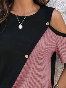 Camiseta tejida de talla grande para mujer, primavera y verano - Product Image 6