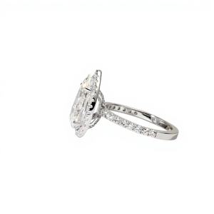 Hidden Halo Pear Shaped Diamond <b>Ring</b> 14K 18K Solid Gold 925 Sterling Silver Teardrop Wedding Promise <b>Ring</b> <b>Proposal</b> Diamond <b>Ring</b> - Product Image 3