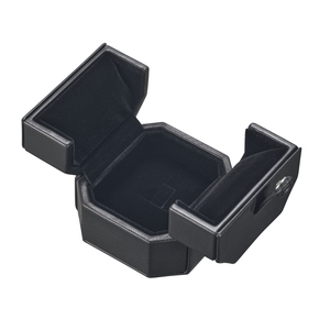 Boîte à bijoux rectangulaire en peau de mouton véritable avec double ouverture, intérieur en daim et finition haut de gamme 75x75x65mm - Product Image 3