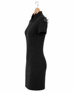 Heritage Masonic Regalia Delta Sigma Greek Sorority Embroidery Women Cotton <b>Long</b> <b>Dress</b> With Short <b>Sleeves</b> Full Black <b>Dress</b> - Product Image 2