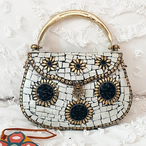 Mejores ventas mosaico trabajo mujeres monederos noche metal embrague diseñadores sobre Bolsos Sling hombro moda por RF Crafts - Product Image 1